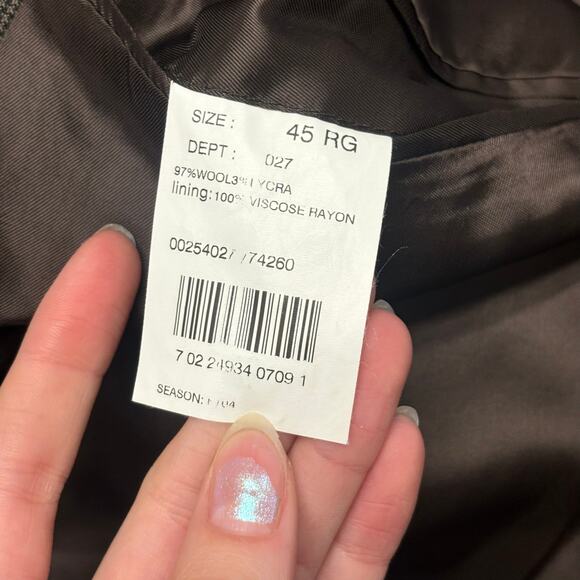 Brooks Brothers 346 Houndstooth Mens 45R 2-Piece Suit Pants Blazer Wool Lycra - Picture 13 of 16